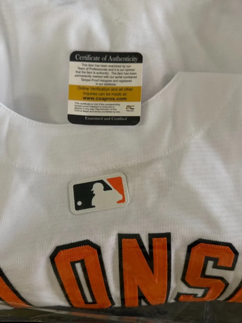 PETE ALONSO SIGNED BALTIMORE ORIOLES MLB AUTOGRAPHED NIKE JERSEY W/COA - L 21-1
